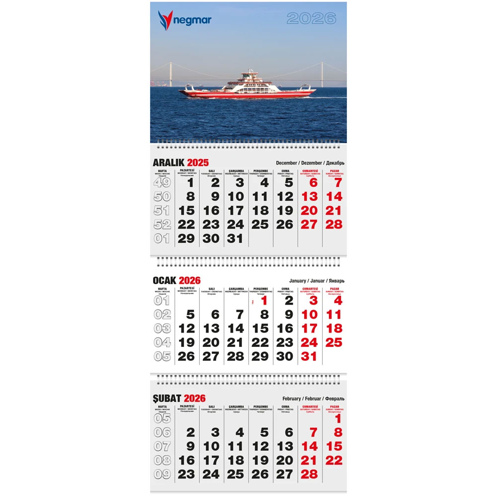 22 Klasik Taslama Gemici Takvim