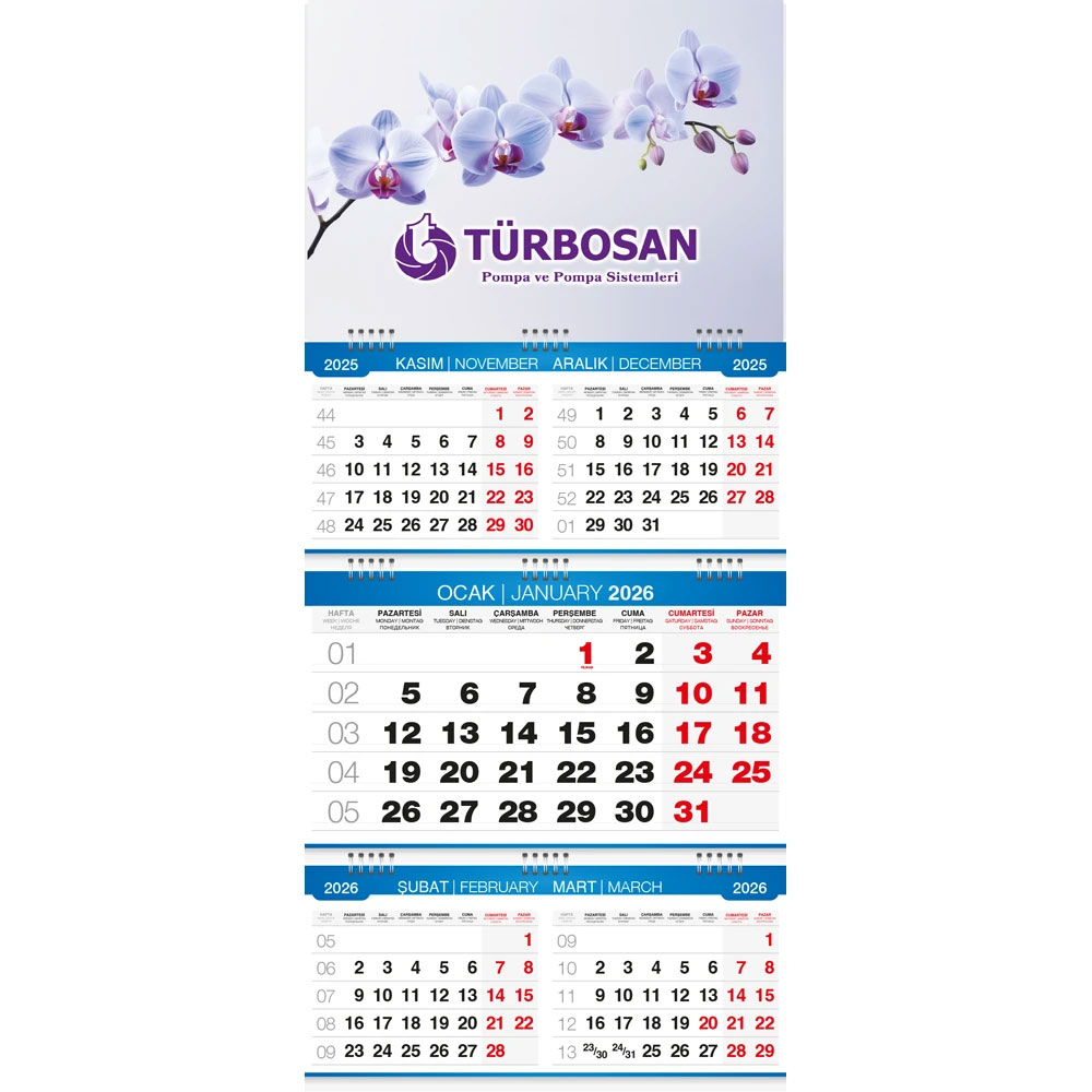 14 Beş Aylık Gemici Takvim